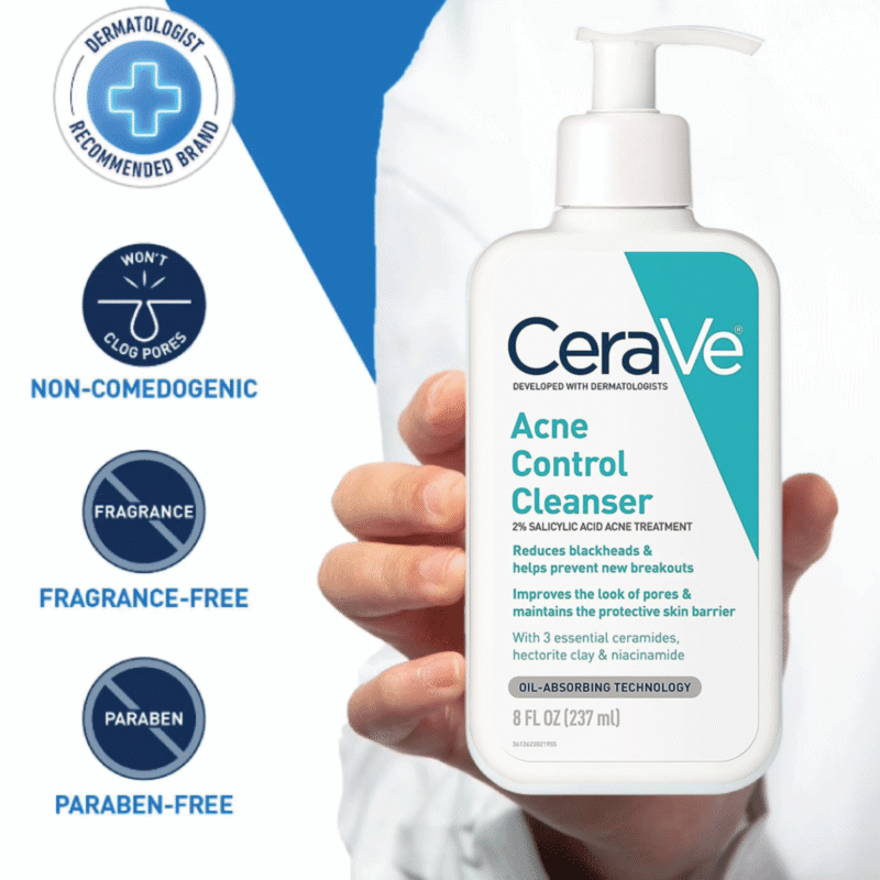 Cerave Acne Control Cleanser with 2% Salicylic Acid Acne Treatment 237ml - Image 3