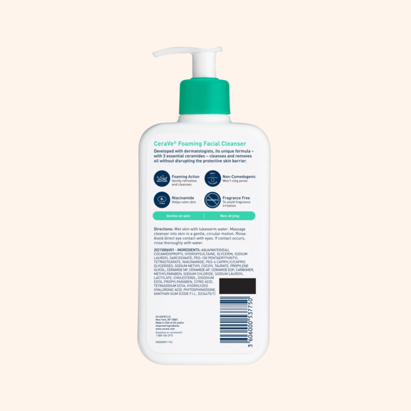 Cerave Foaming Facial Cleanser For Normal To Oily Skin (Made in USA) - Image 2