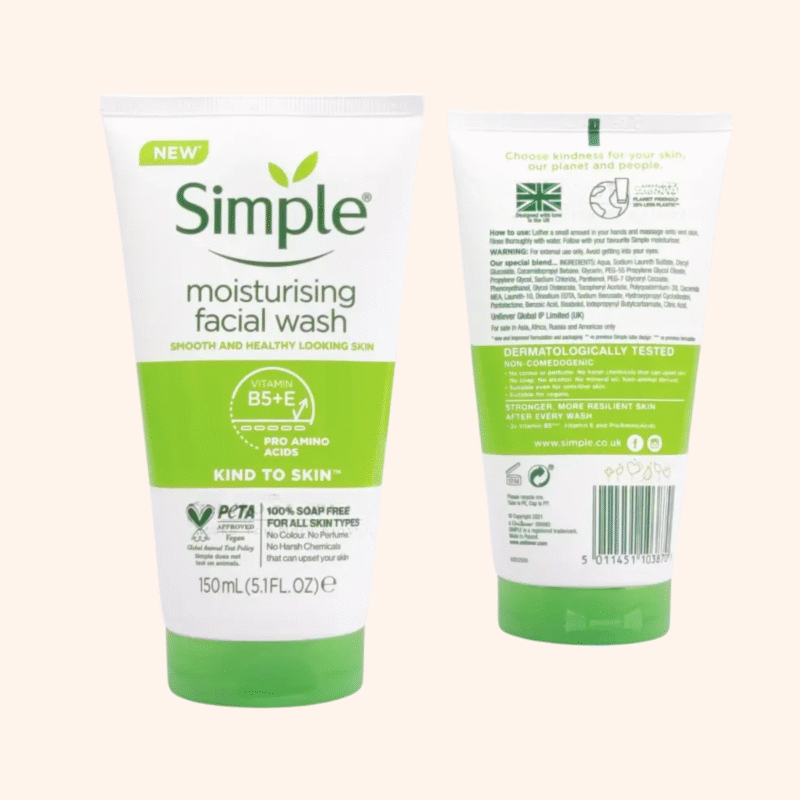 Simple Kind to Skin Moisturising Facial Wash 150ml - Image 3
