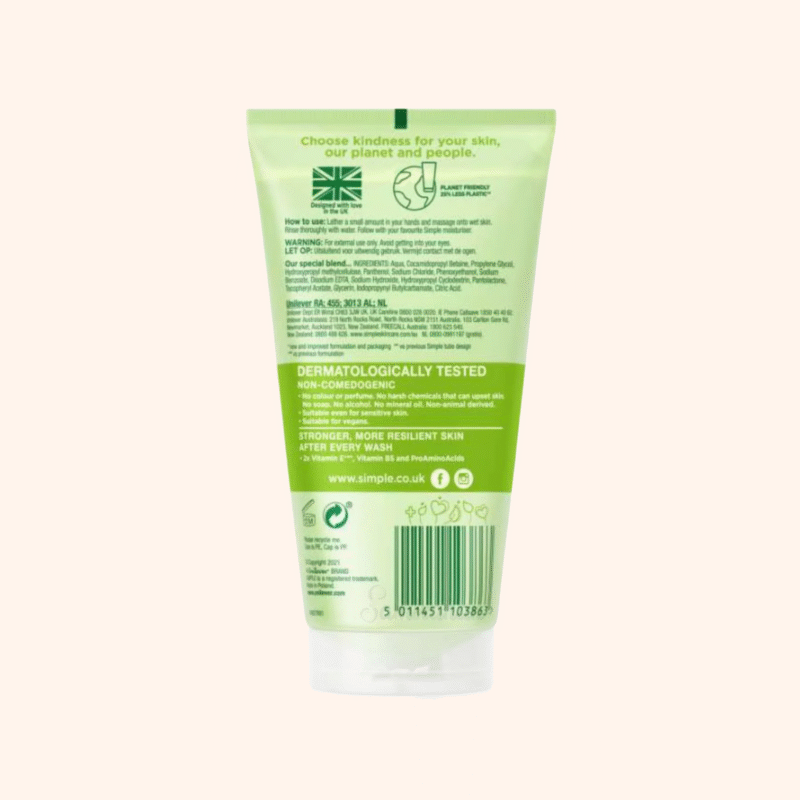 Simple Kind to Skin Refreshing Facial Wash with Vitamin B5+E - Image 2