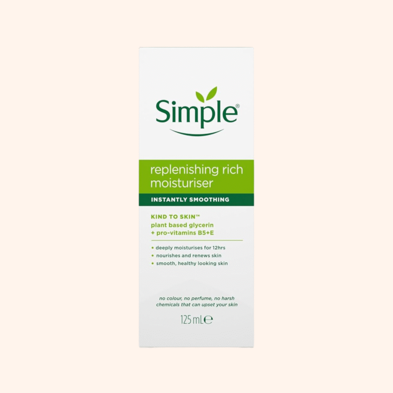 Simple Kind to Skin Replenishing Rich Moisturiser with Vitamin B5+E & Niacinamide 125ml - Image 2